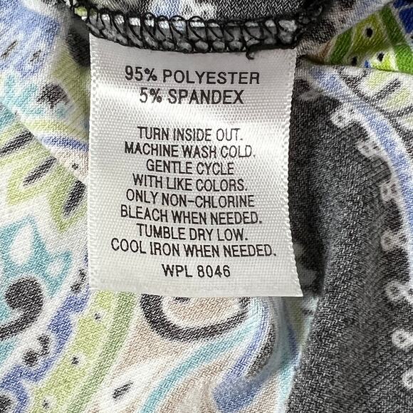 JM Collection Womens Tunic Top Sz 2X Fiesta Blue Green Black Paisley Embellished - Picture 11 of 11